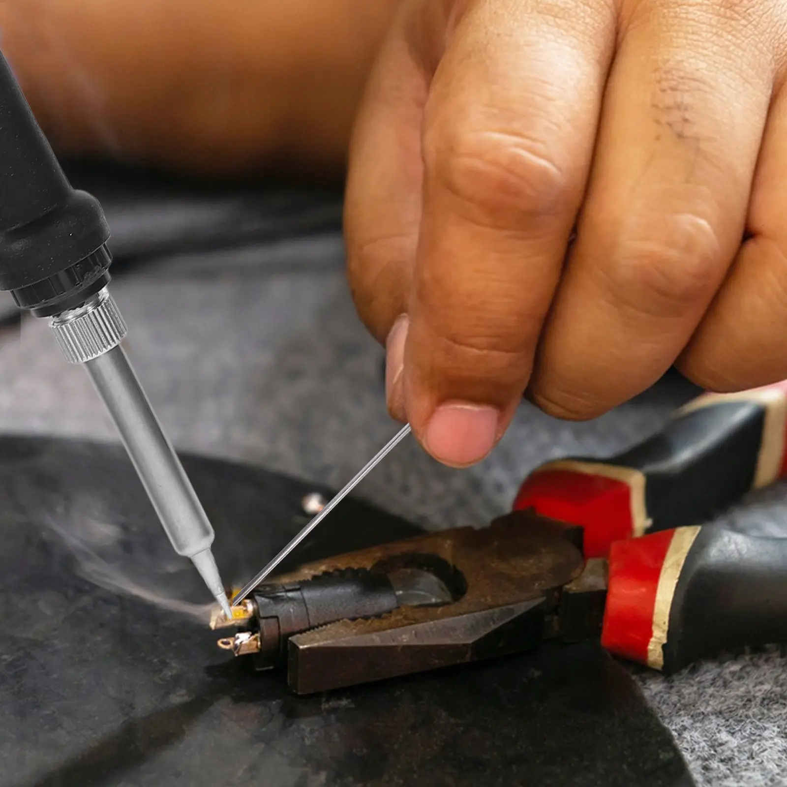 

Adjustable Temperature Soldering Iron Handle with Rapid-Heating Metal Control Ergonomic Grip for Electronics