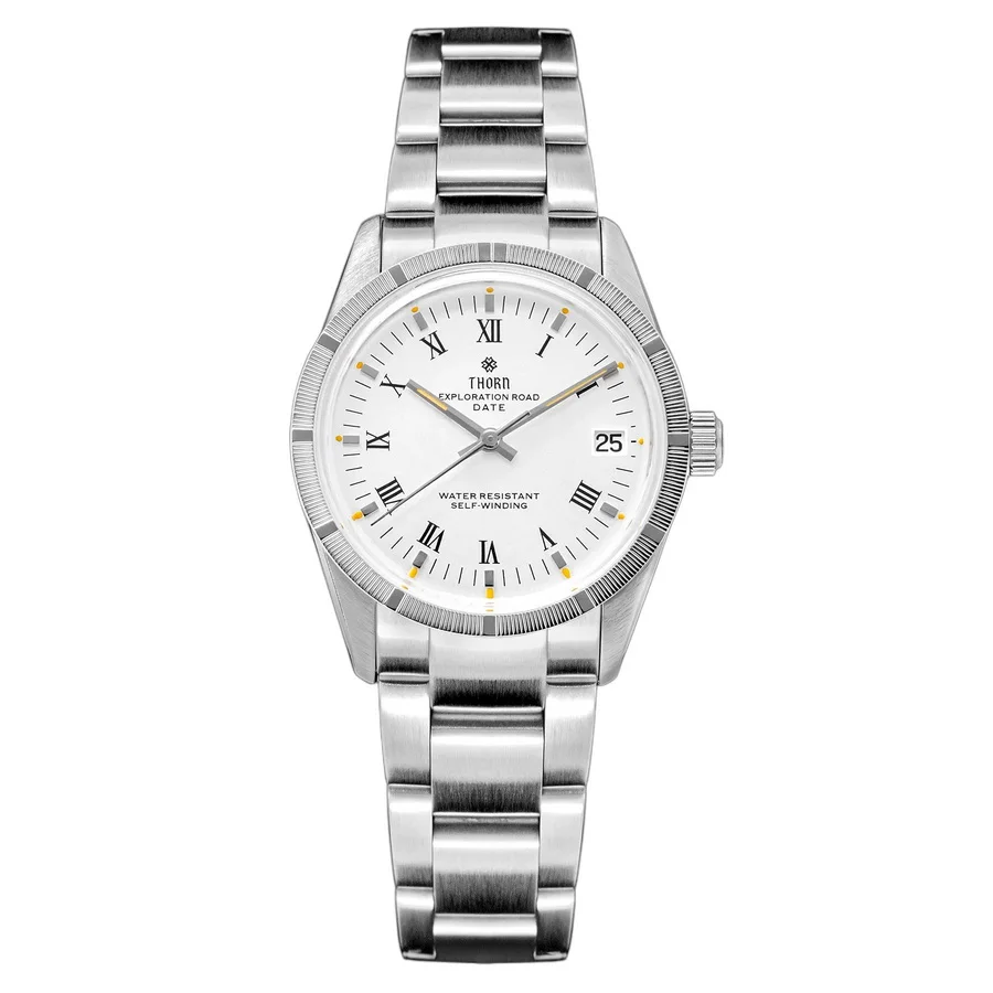 THORN Men Automatic Watch 34MM Mechanical Wristwatch 10ATM Waterproof C3 Luminous Bubble Sapphire Mirror PT5000