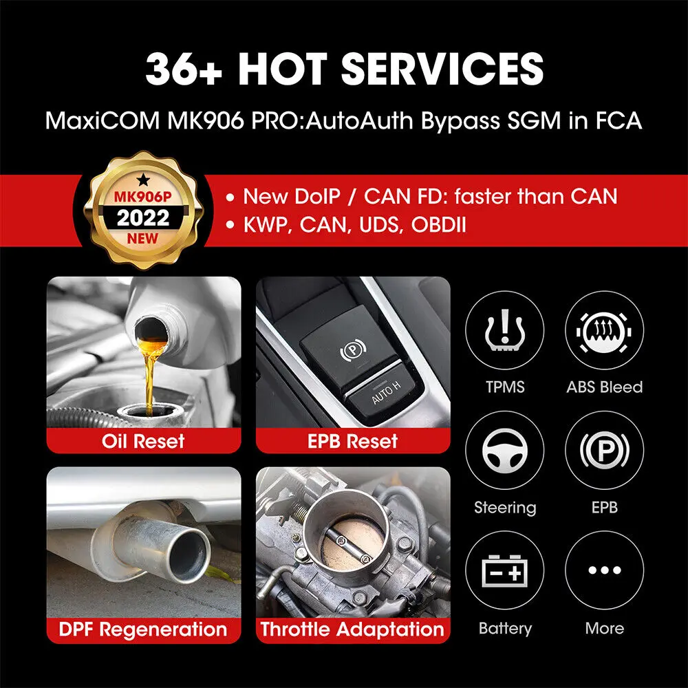 Autel MaxiCOM MK906 Pro MK906PRO Diagnostic Scanner Advanced ECU Coding Diagnostic Tool OBD2 Scanner PK MaxiSys MK906BT MS906