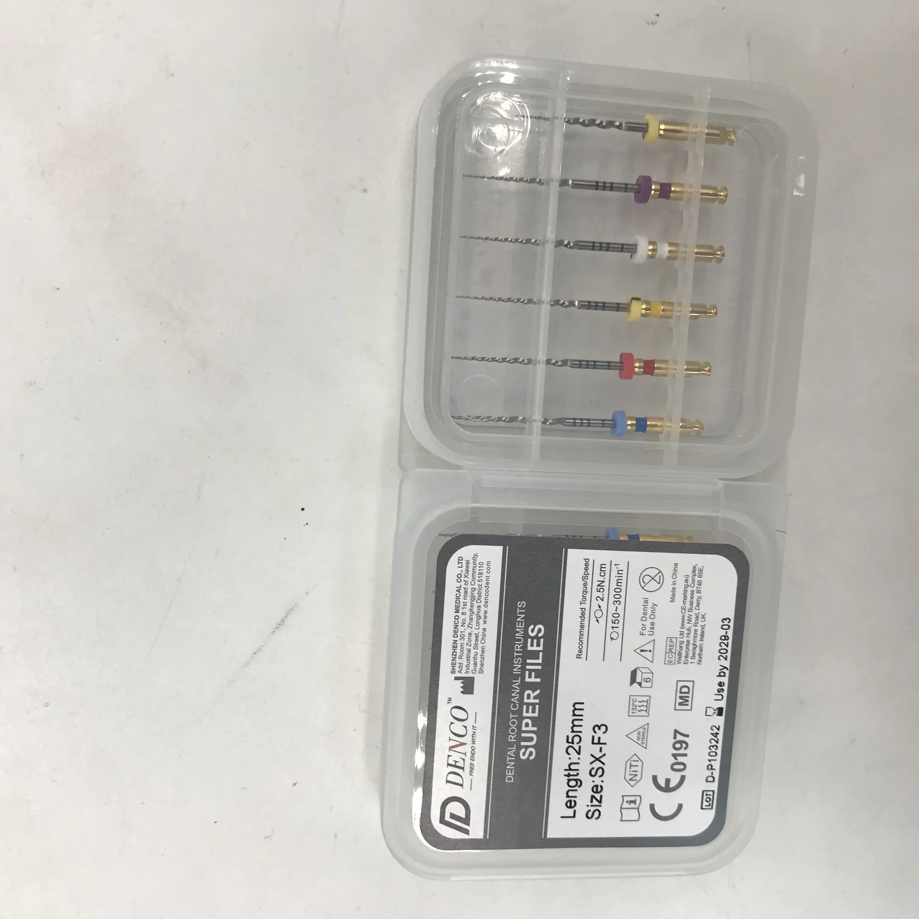 CE Approved den tal Root Canal Instruments Super Files Denco Blue Niti Super Files 10 small/large boxes