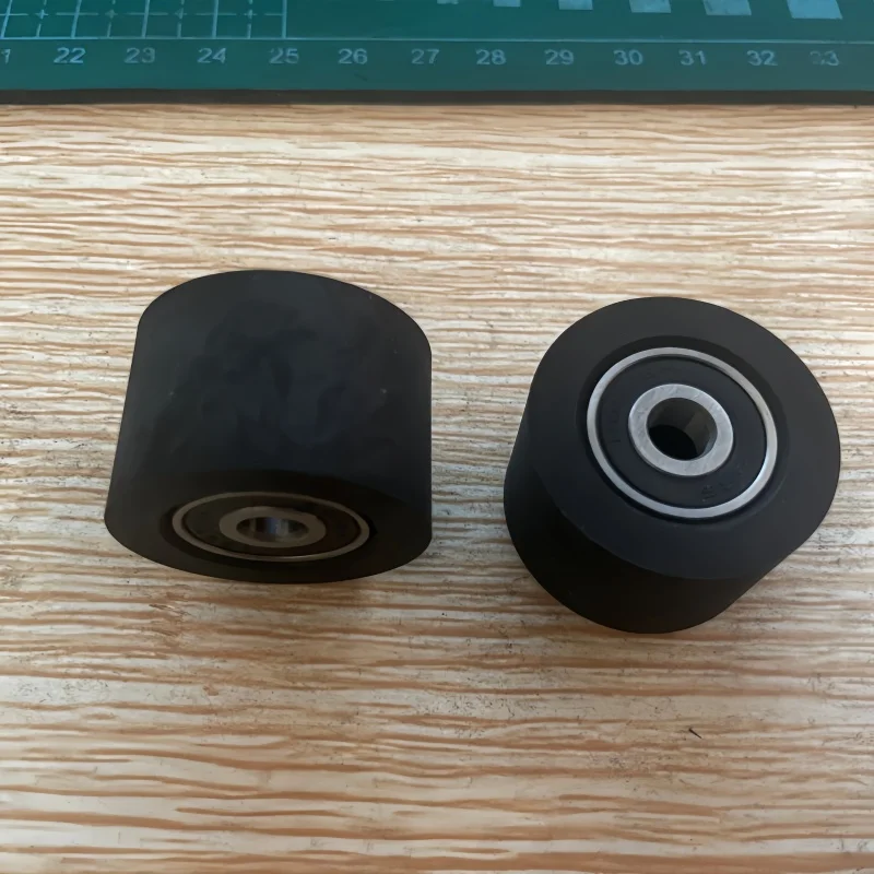 

4Pcs Flat wheel 30mm mask machine pressing rope and thread roller PU soft rubber polyurethane guide wrapped plastic
