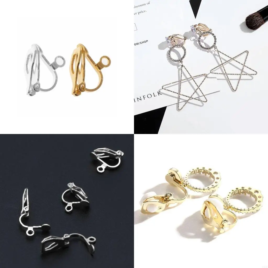 195C 20Pcs Clip on Sensitive Ears Converters with Loop Replacement Earring Clip