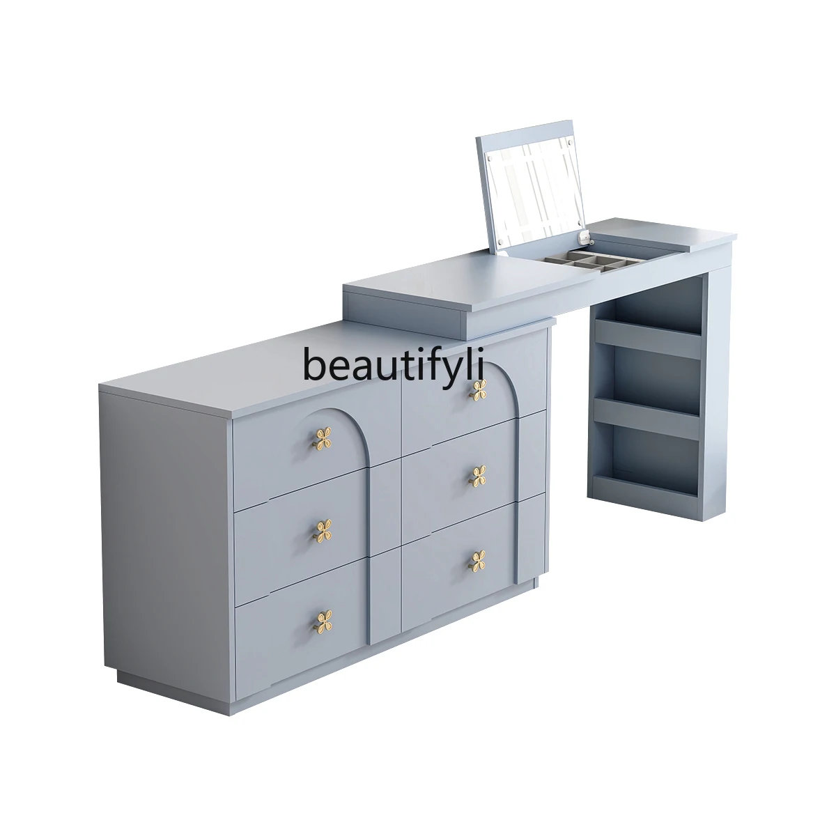 

Dresser Minimalist Solid Color Tailstock Chest of Drawers Storage Cabinet Combination Jewelry Makeup Table