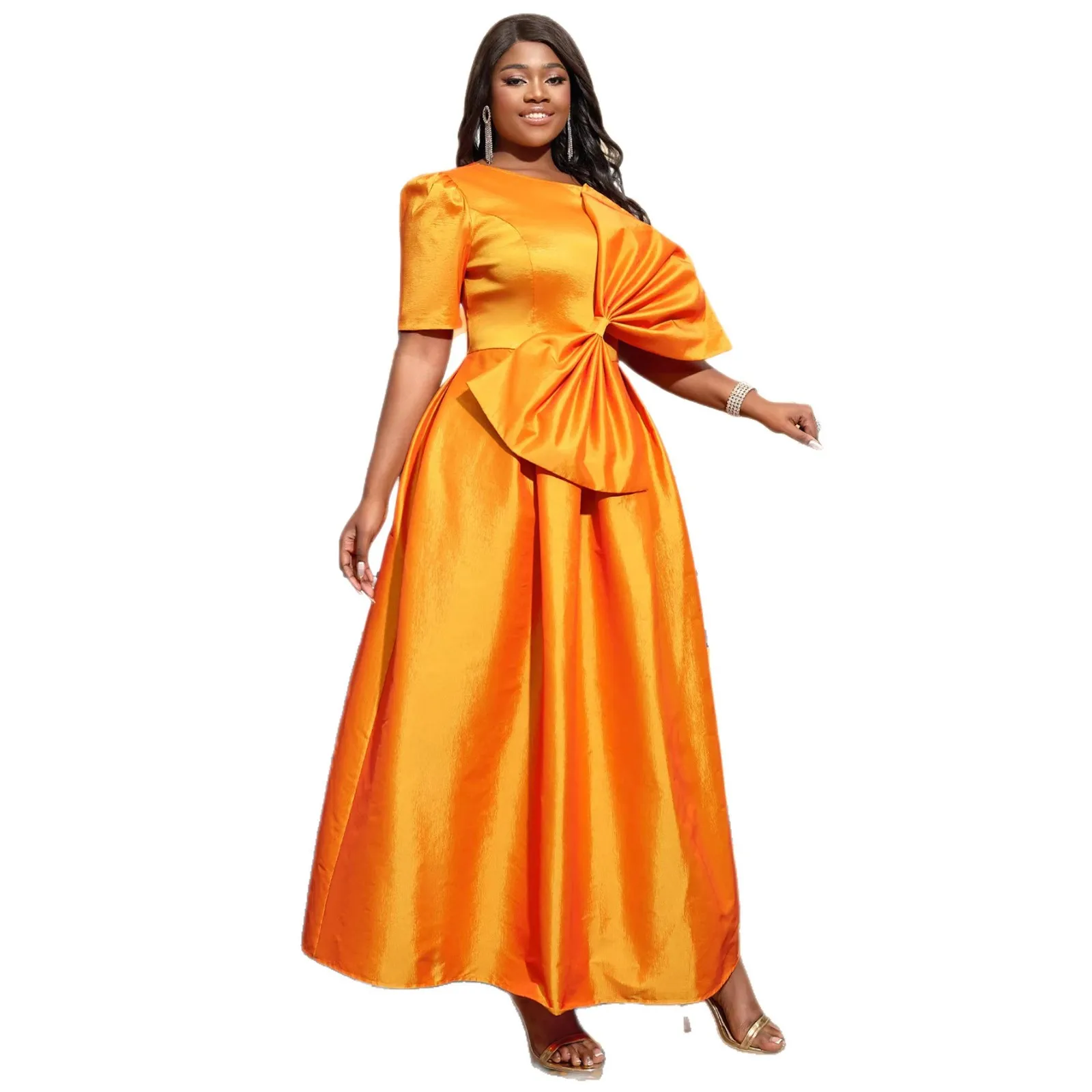 

L-4XL Plus Size African Dresses for Women Summer Fashion 2026 African Short Sleeve Party Evening Long Maxi Dress Ankara Dresses