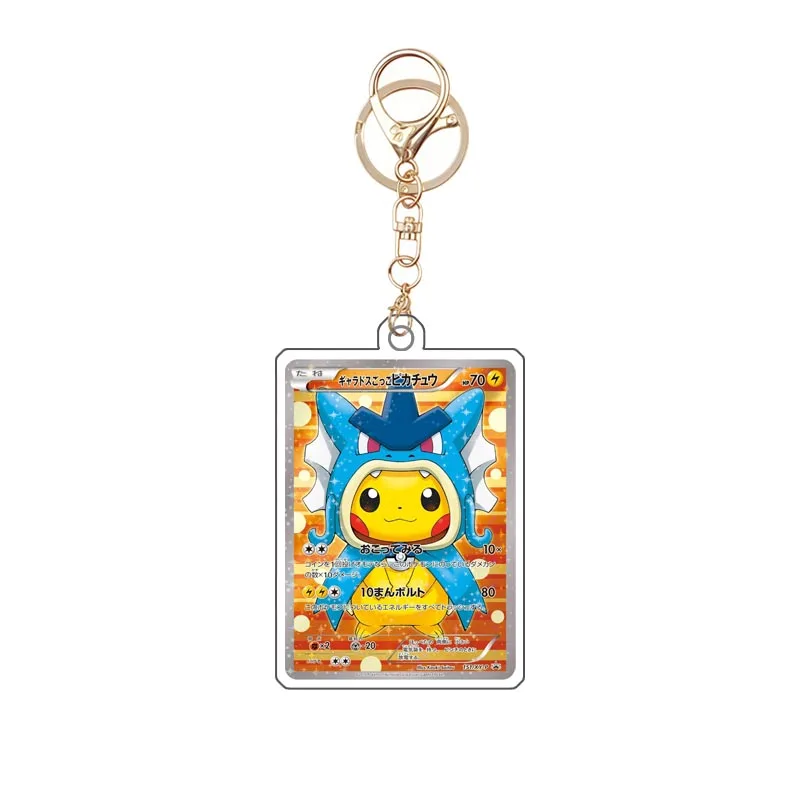 Pokemon Cosplay Pikachu seria akrylowy breloczek Anime gra kolekcjonerska karta akrylowa torba wisiorek dwustronny nadruk 3.4X5.2Cm