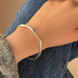 Pulsera de plata de ley 925 para hombre y mujer, joyería fina, estrecha, sencilla, para fiesta de compromiso y boda