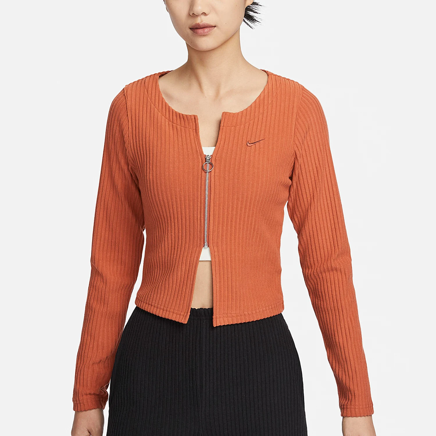 

Nike genuine Spring New Women's Knitted Breathable Long-Sleeve Zip-Up Top FN3683-825