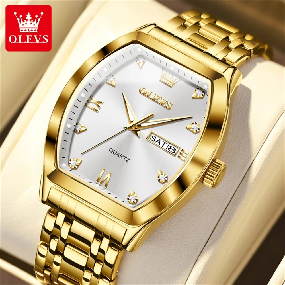 

OLEVS 5528 Mens Watch Quartz Watch Multifunctional Chronograph Watch For Men 30m Waterproof Luminous Phase Box Original