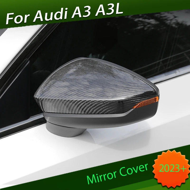 

Real Carbon Fiber Mirror Cover Suitable for Audi A3 A3L 2023 UP Modified Reversing Mirror Housing Decorative Cover Accessories