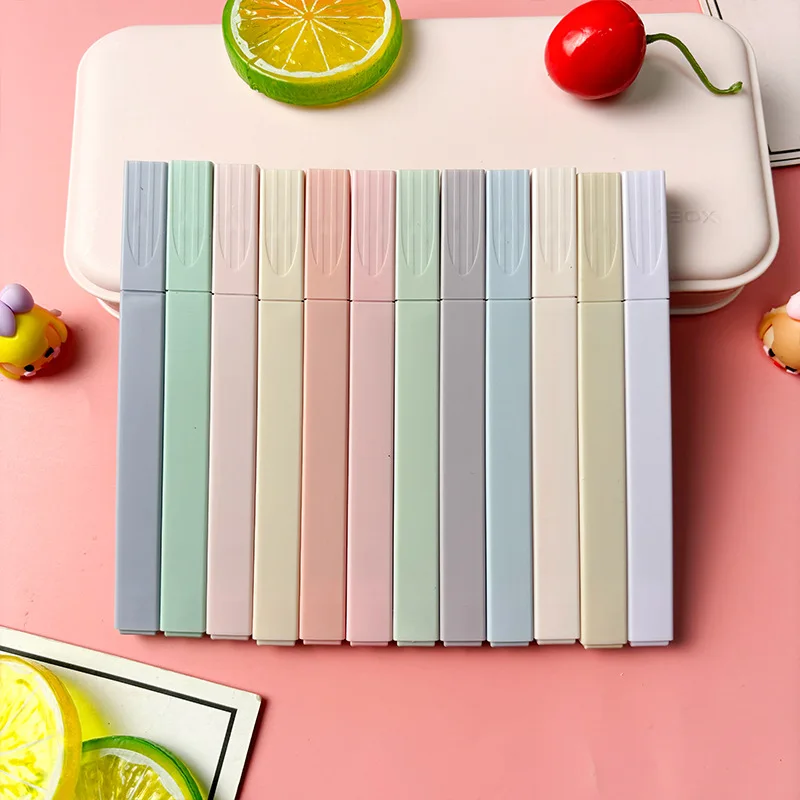 Highlighters Cute Pastel Pens 12 Colors Bible Pens No Bleed With Soft Tip Aesthetics Pens Markers Kawaii Stationary For Students