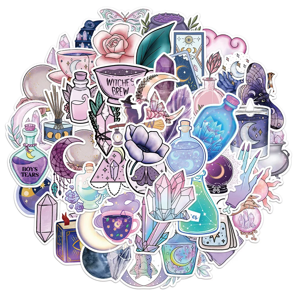 

50 шт., набор креативных наклеек «Магия Луны», чехол для телефона «сделай сам», декоративные наклейки для ноутбука, гитары, компьютера