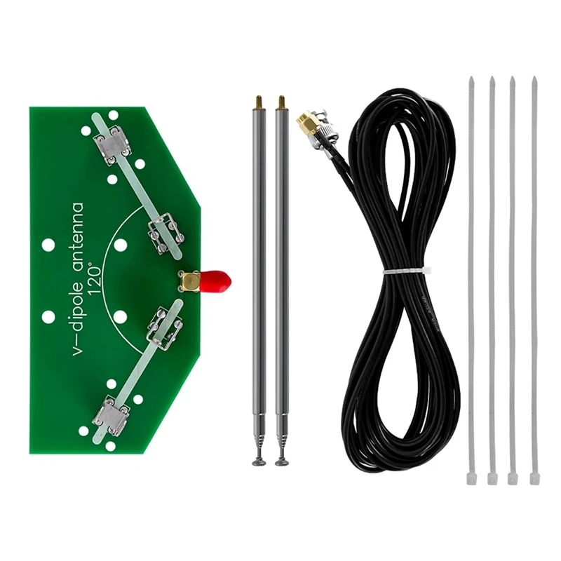 

78M-1 Ghz FM Frequency Receiver 137Mhz Positive V Horn Antenna Rod V-Dipole Oscillator DIY Kits With Cable QXNF