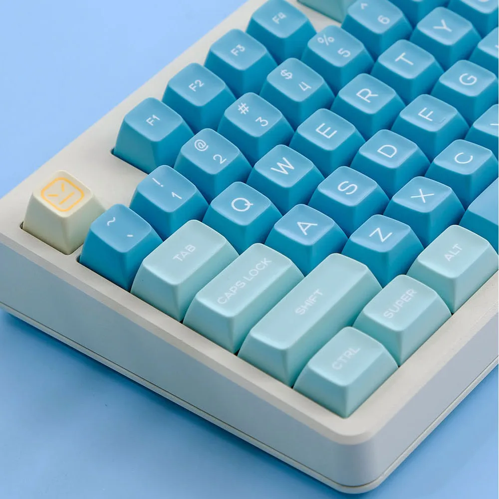 Imagem -04 - Teclado Pbt Sea Salt Lemon Keycaps Perfil SA Double Shot Jogos Mecânicos Interruptores Cereja mx 160 Teclas