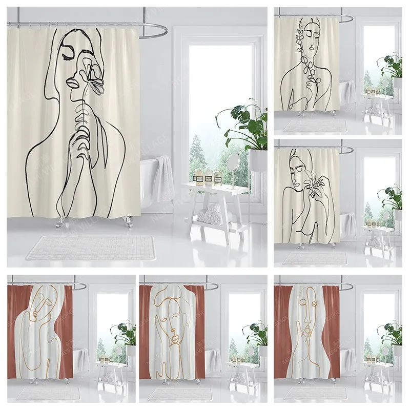 Waterproof fabric shower curtains Bathroom curtain accessories Bath curtain shower 180x200cm 240*200 modern boho Nordic decor