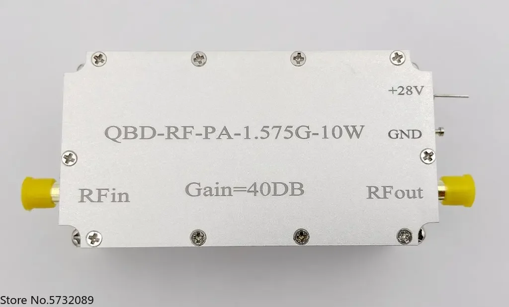 QBF-RF-PA-1.5-1.6G-10W RF power amplifier GPS Beidou power amplifier with heat sink