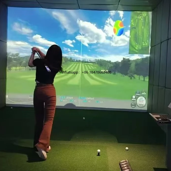 Simulateur de golf en salle, système de simulateur de golf VR, machine de jeu de réalité virtuelle, golf et simulateur en vente