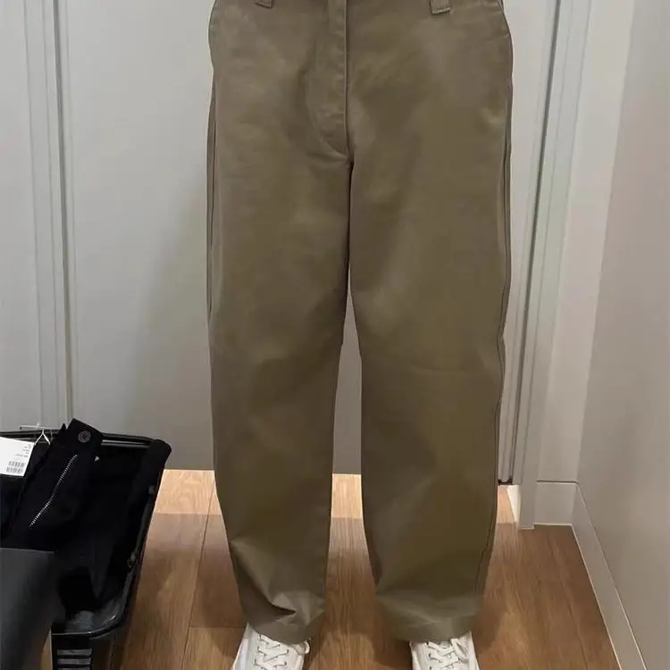 

Мужские повседневные широкие прямые брюки свободного кроя из хлопка и полиэстера для осени, комфортные прямые брюки