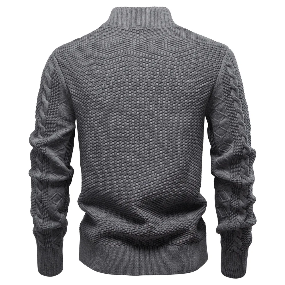 New 2025 Men's Woolen Jacket European-Style Autumn Winter Sweater Cardigan High-Quality Men's Coat