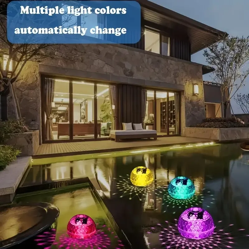 Luces flotantes solares para piscina, impermeables, LED, energía Solar, lámpara de deriva de agua que cambia multicolor para estanque de pecera