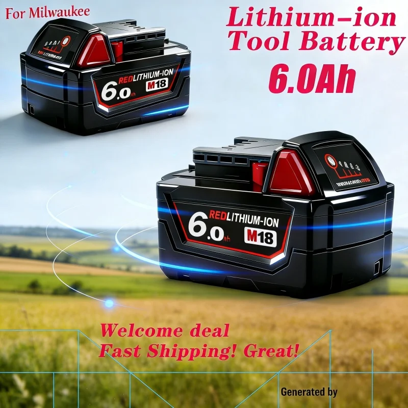 

New Fit Milwaukee Li-ion Battery M18 18V 12Ah ,15-Cells Long Cycle Life Replacement for 48-11-1815 48-11-1850 Tools Battery