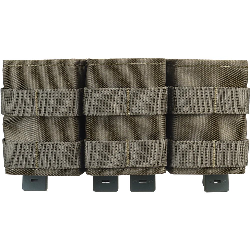 Triple Mag Pouch 7.62 M4 AR15 Molle Bag (Medium) for Tactical Hunting Vest Plate Carrier with Insert Nylon Fixing Clip