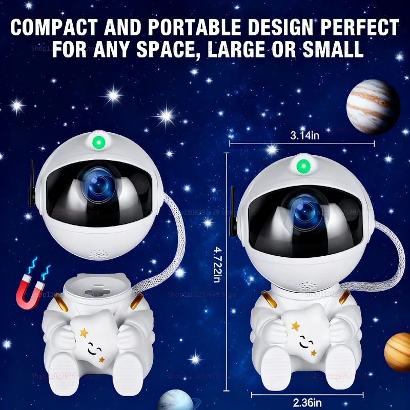 مصباح بروجيكتور ضوء ليلي لغرفة النوم للأطفال والكبار، سديم المجرة المرصعة بالنجوم، ديكور السماء المرصعة بالنجوم، هدية، مصباح غرفة رائد الفضاء Galaxy Starry Sky