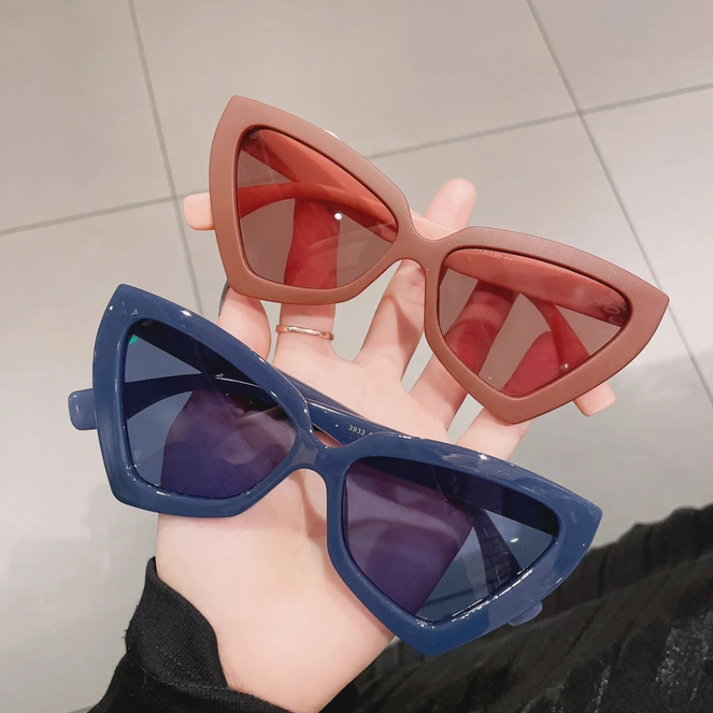 2024 Unisex INS Cat Eye Sunglass Trendy Female Luxury Design UV Eyewear Popular Men Travelling Oversized Sun Shades Goggles