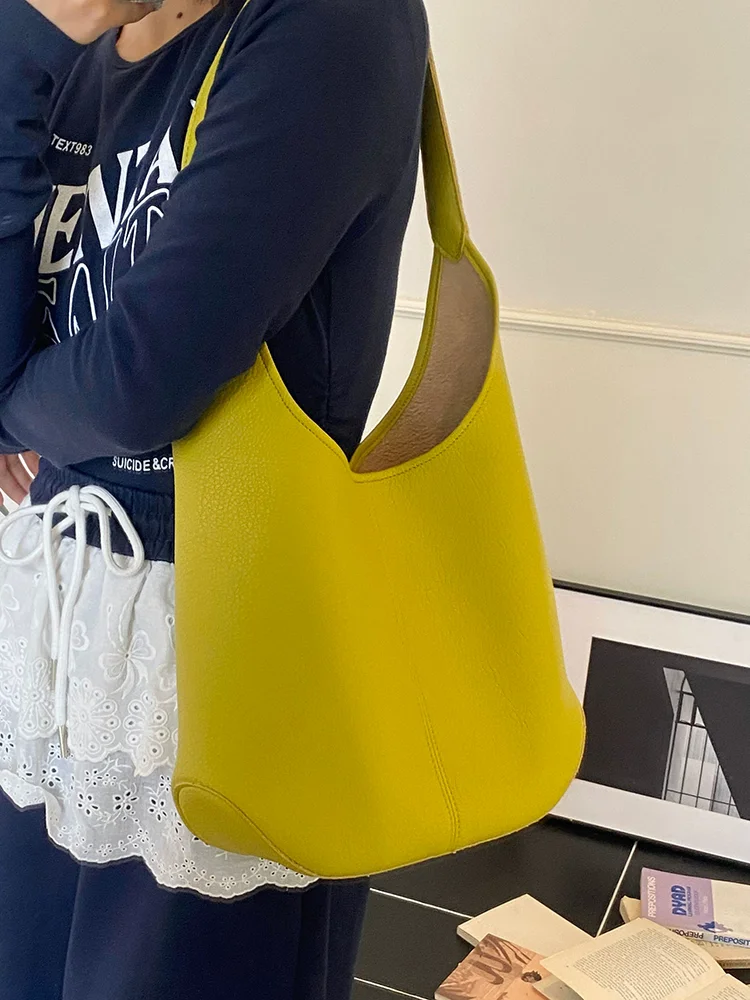 

﻿ New Spring Summer Simple and Versatile Women's Tote Bag Large Capacity Composit Bags High-end Buckets With Small Purse Inside