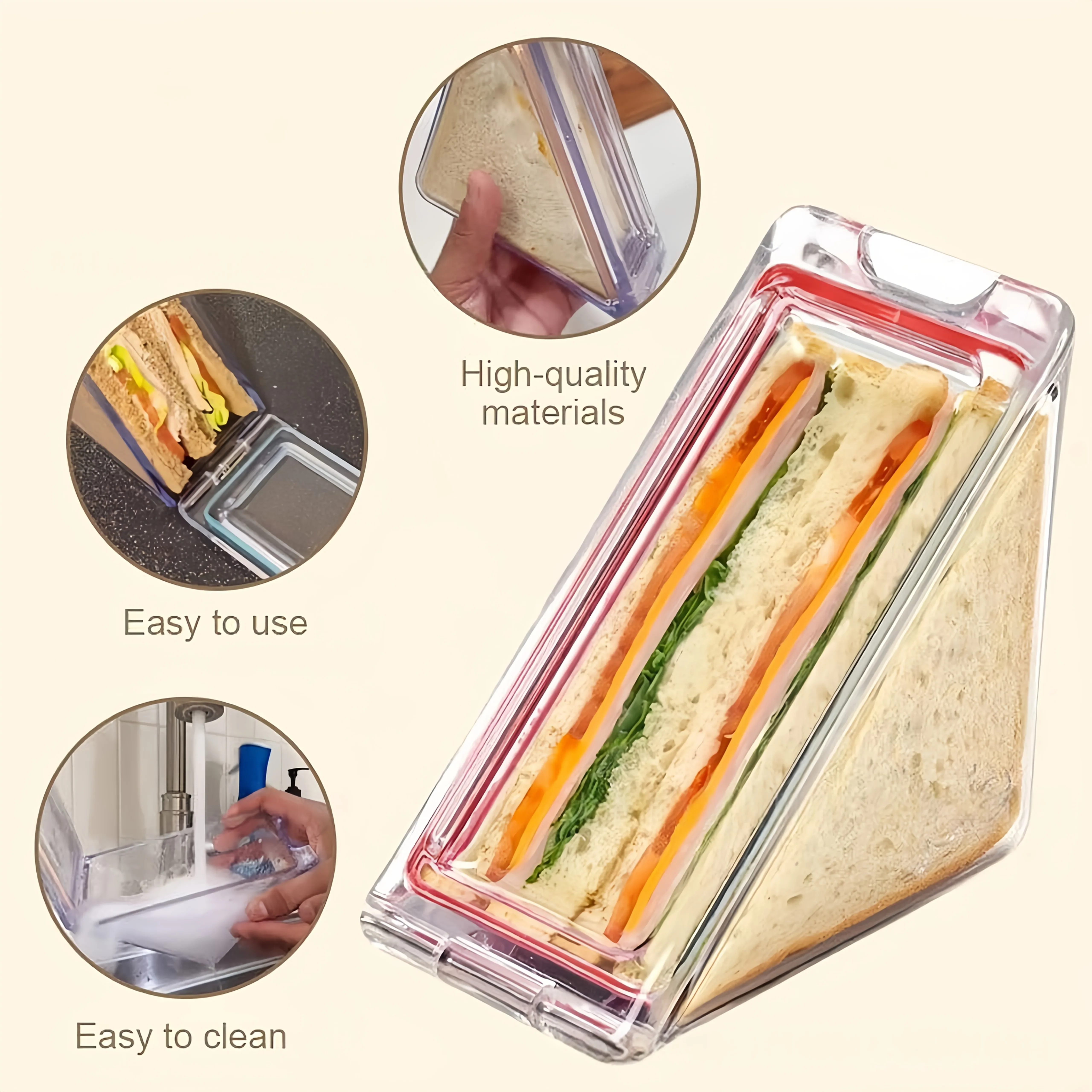 [Fiambrera con apertura lateral] 1 fiambrera con apertura lateral, fiambrera Bento, fiambrera para sándwich: ideal para acampar al aire libre y viajes de negocios