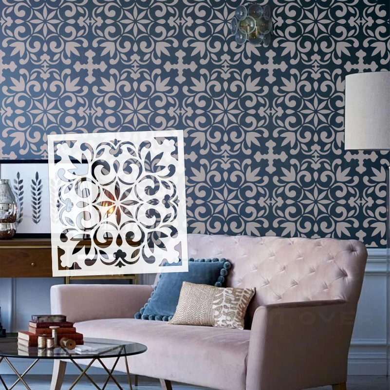 40cm - 80cm Wall Stencil For Painting Plaster Template To Paint Decor Vintage Retro Luxury Traditional Border Divider S347