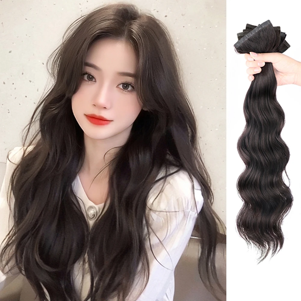 Clip in Human Hair Extensions 3PCS Clip Ins Long Wavy Human hair Thick Hairpieces Natural Hair Extension full Head for Women