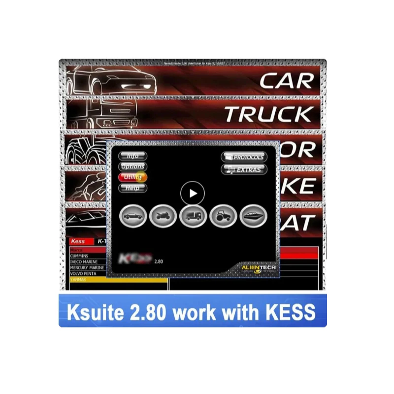 Car accessories tools KESS V2.80 Software For Kess V5.017 Ksuite 2.53 2.47 Ktag V2.25 Online Version Master ECU Chip Tuning Tool