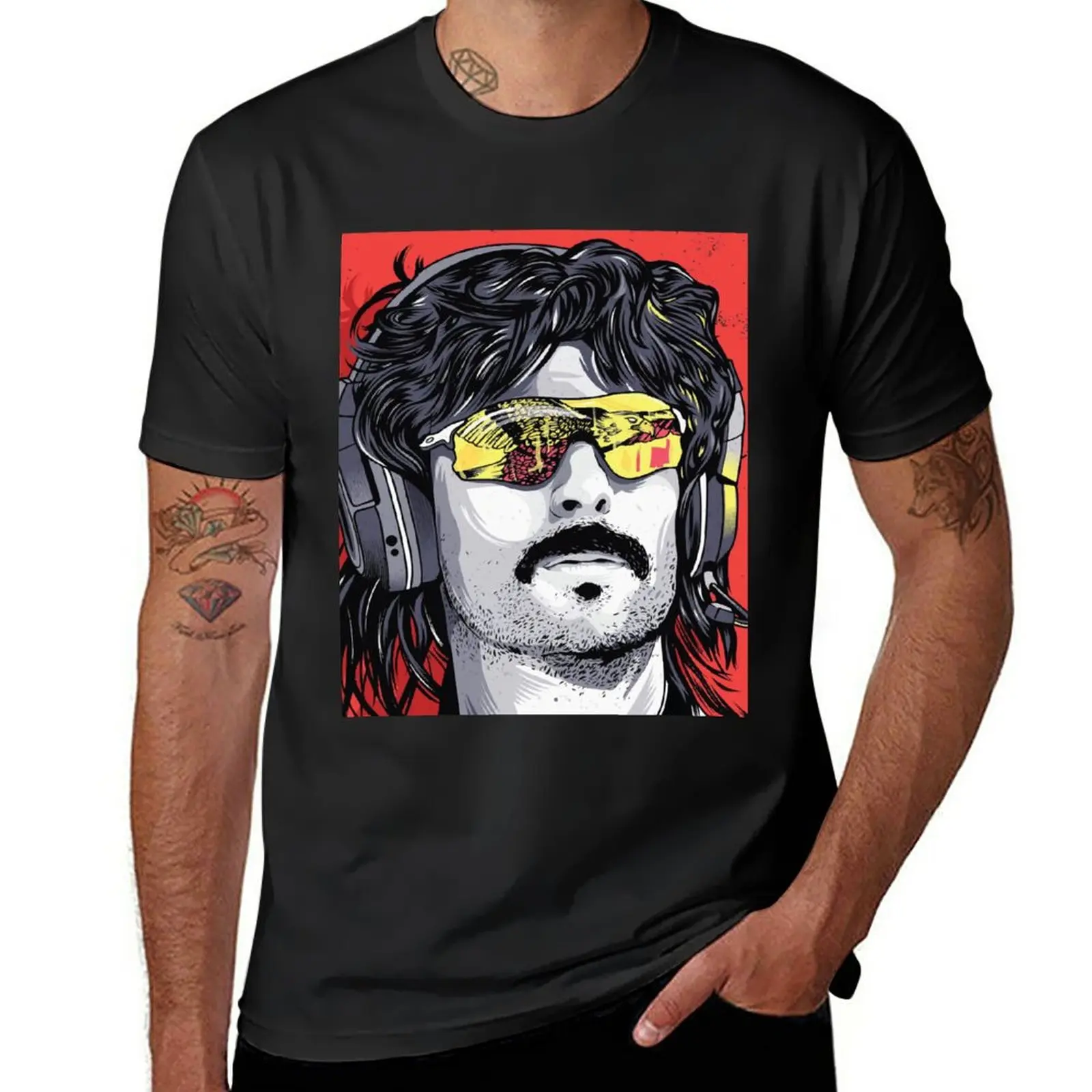 Dr disrespect Portrait T-Shirt aesthetic clothes funnys customs design your own t shirt for men