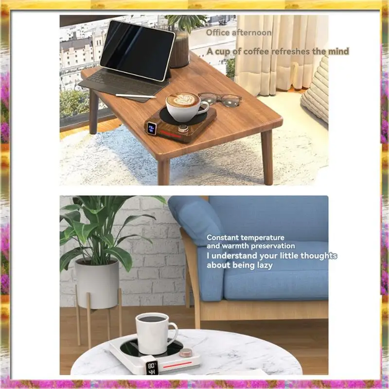 

A52Z Top 220V Beverage Heater For Coffee And Tea, Adjustable 9 Gear Electric Mug Warmer - EU Plug