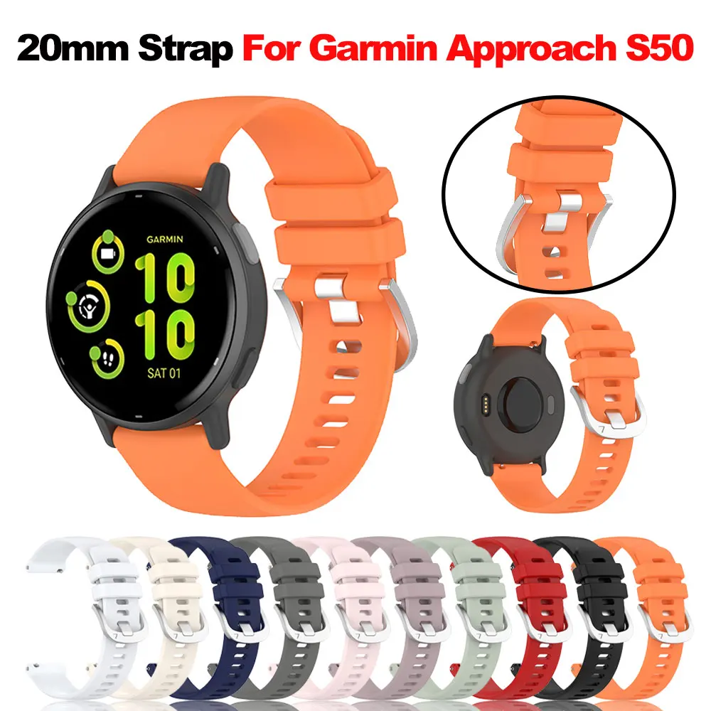 Silicone Watch Strap For Garmin Approach S50 Watch Band For Garmin Active 6 Venu 2 plusBelt Fashion Replacement Wristband
