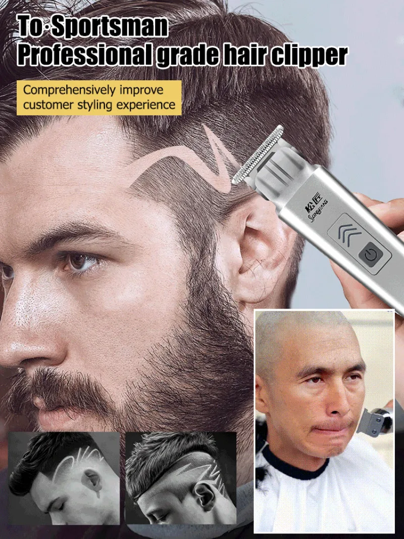 Multifunctional Shaving Hair Clipper Rechargeable Razor Trimmer Stainless Steel Professional Hair Clippers