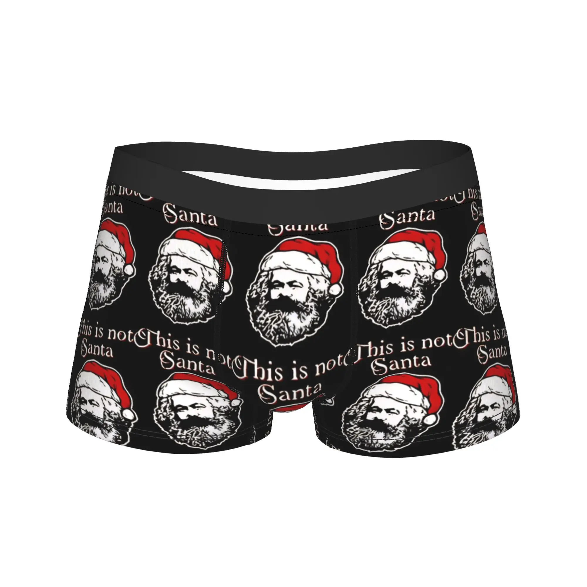 

Karl Marx This Is Not Santa Marxist Рождественское нижнее белье Мужские трусы Дышащие боксеры с принтом Модные шорты Трусы размера плюс