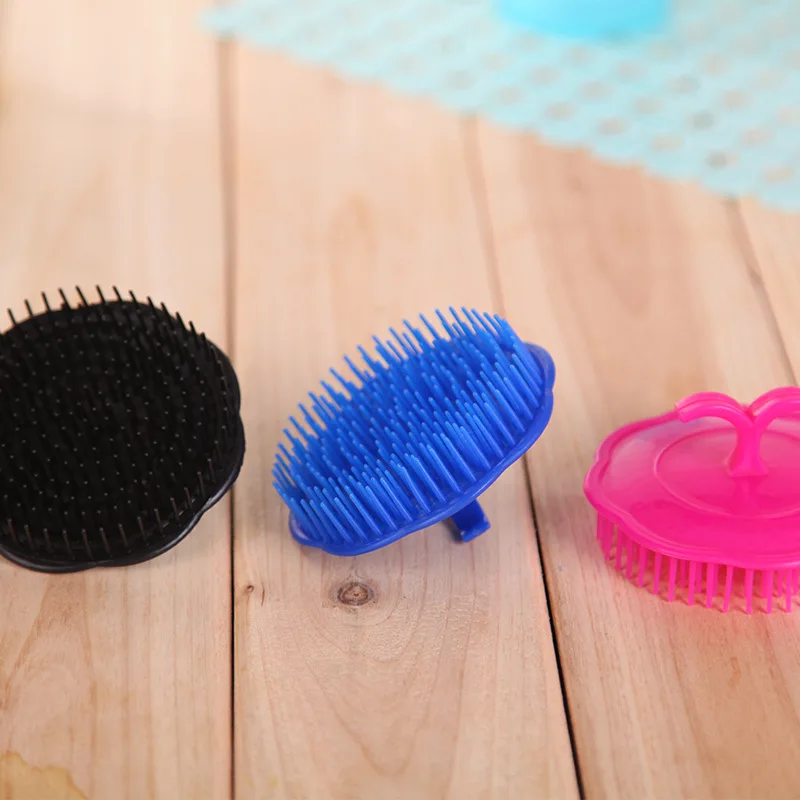 Masajeador de cuero cabelludo de silicona suave, cepillo para lavar el cabello, productos de baño, peine para lavar el cabello, cepillo de baño de limpieza anticaspa, 1 ud.