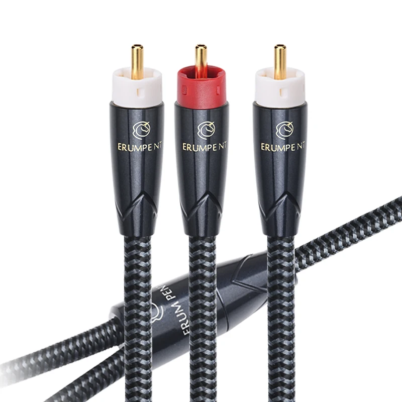 ATAUDIO HiFi RCA auf 2RCA Audiokabel für Subwoofer Verstärker Multimedia Square OCC Splitter Y RCA auf Dual RCA Interconnect Kabel 3