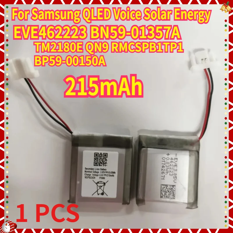 

215mAh Battery EVE462223 BN59-01357A For Samsung QLED Voice Solar Energy TV Remote Control TM2180E QN9 RMCSPB1TP1 BP59-00150A