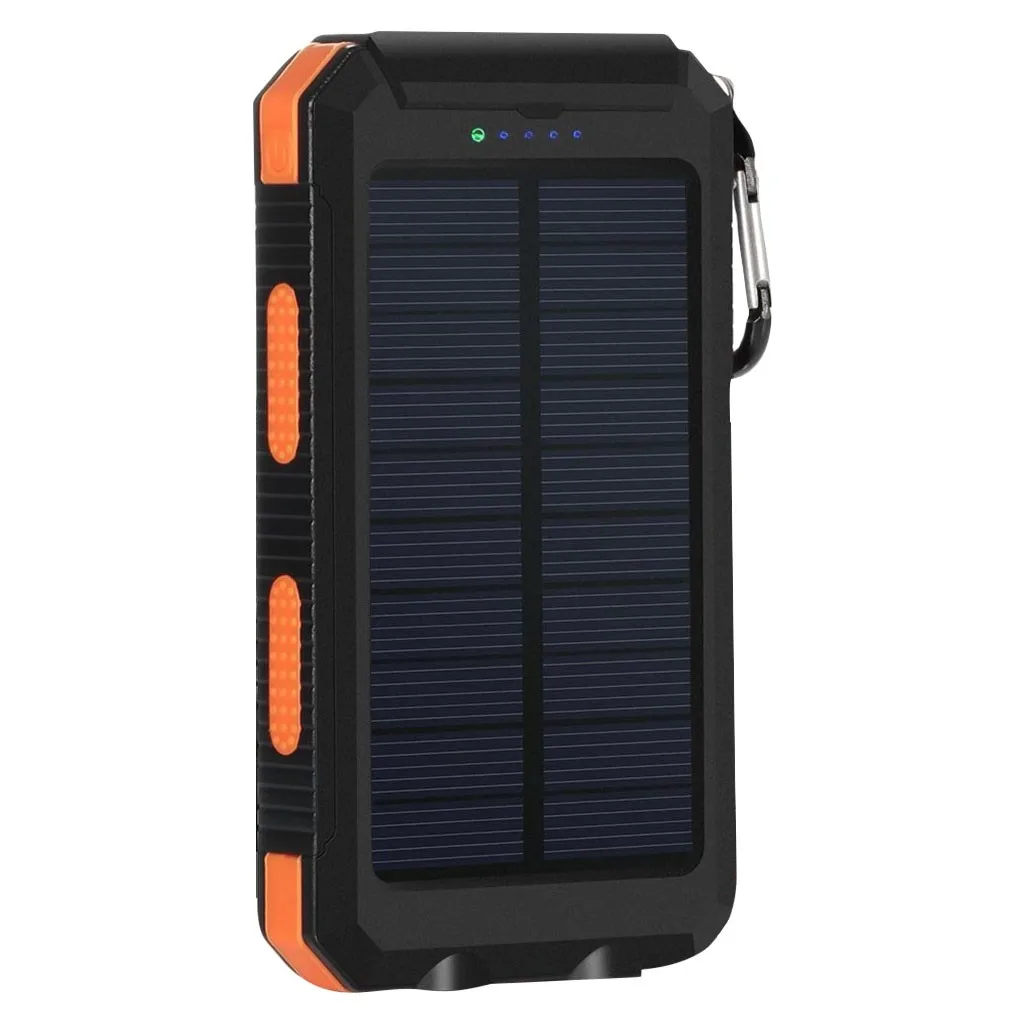 Waterproof Dual Usb Portable 8000mah Solar Charger Solar Power Bank For Phone Outdoor Solar Mobile Phone Charger