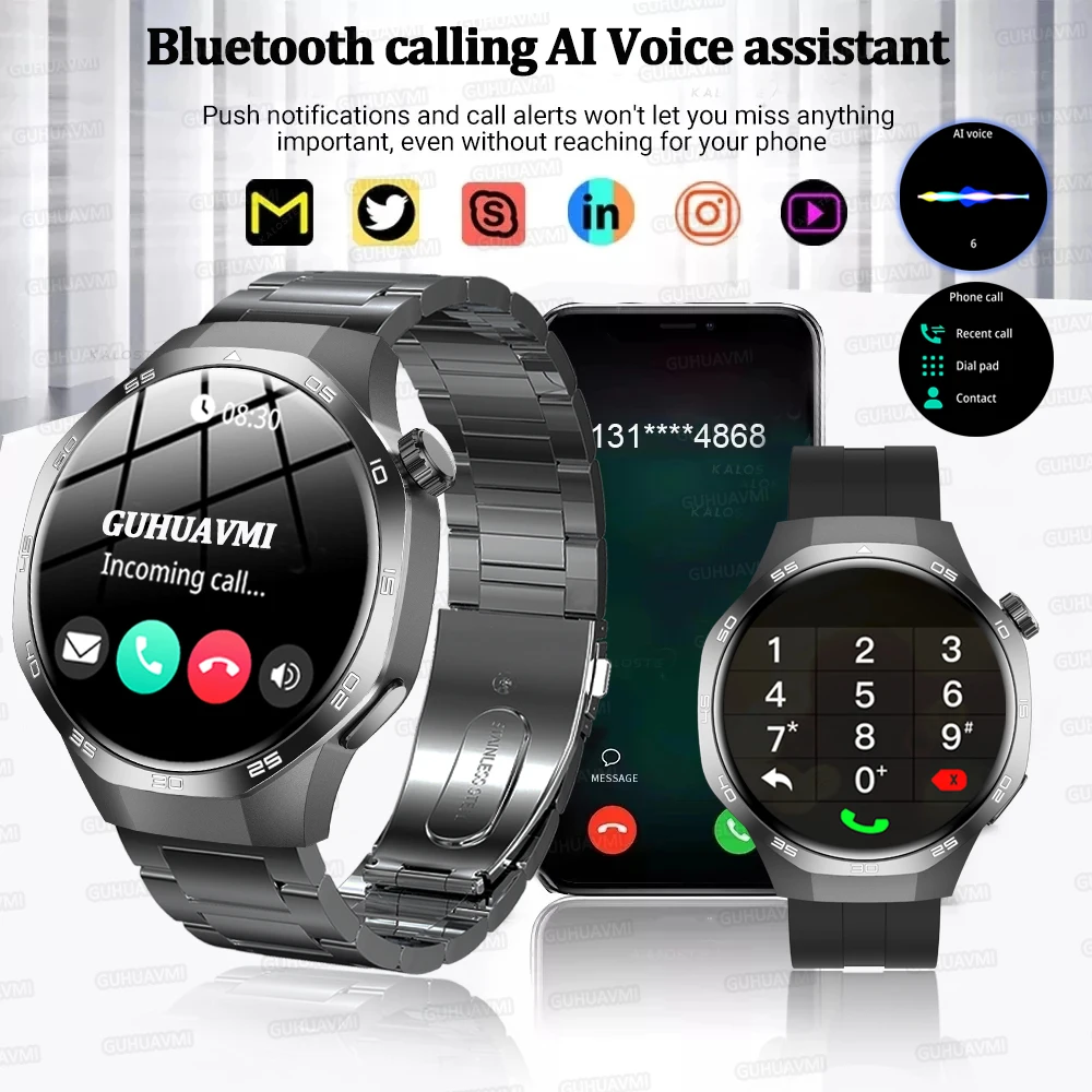 2025 For HUAWEI GT5 Pro GPS Track Smart Watch Men 360*360 AMOLED Screen NFC BT Call Waterproof Health Monitor Man Smartwatches