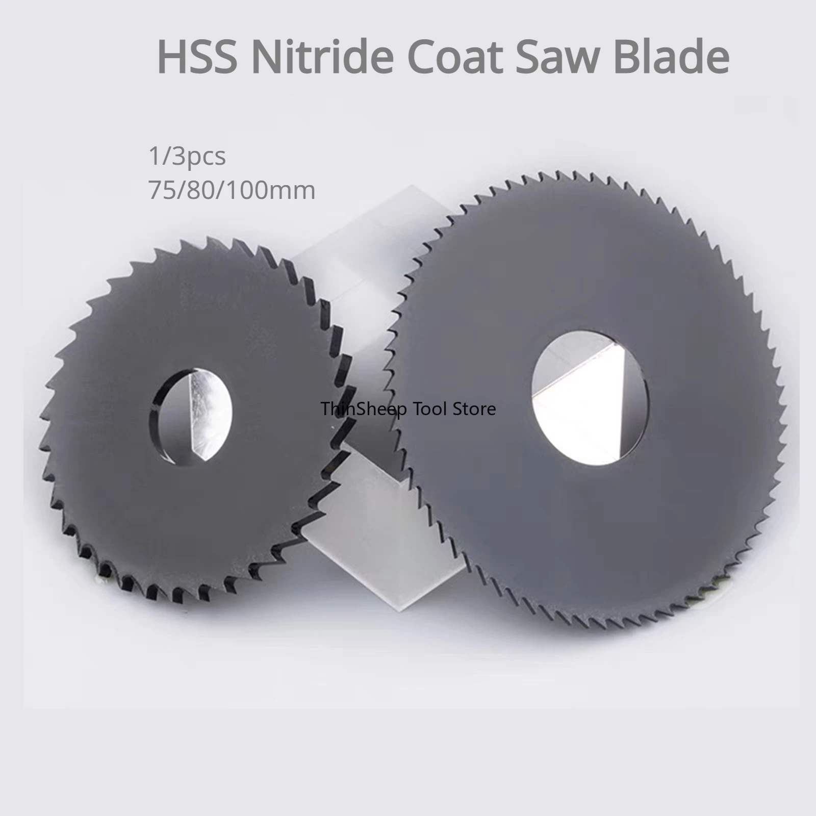 75/80/100mm 1/3pcs HSS Circular Saw Blade Disc Black Nitride Coat Milling Cutter Multipurpose Slitting Slotting Copper Aluminum