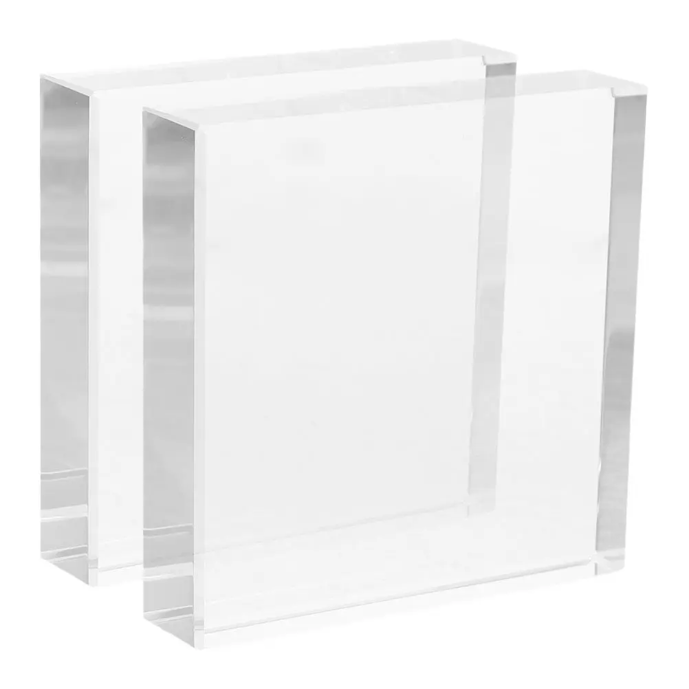 Clear Square Paperweight Elegant Hand Crafted Decorative Block for Office Desk Decor Home Crafts Art Display Water Crystal