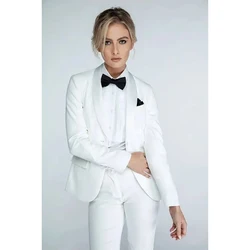 Shawl Lapel Sets of Women 2 Pieces Suit Elegant Dresses for Women Bridesmaid Wedding White Prom Ladies Clothing Sets Luxury 2023