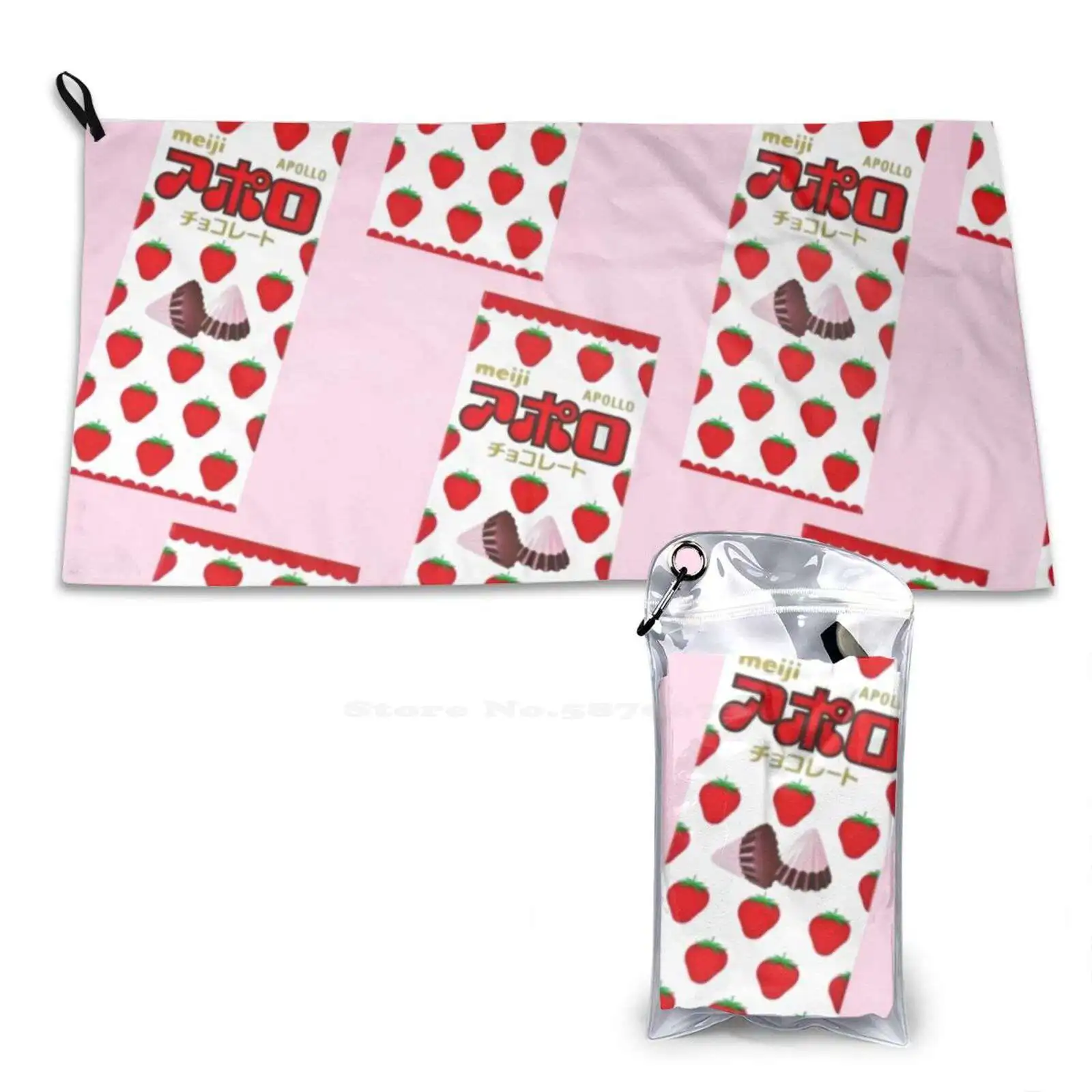 Meiji Strawberry Chocolate Apollos Sweets Beach Towels Quick-Drying Sports Towels Ramune Limonade Getr?Nk Orange Kawaii