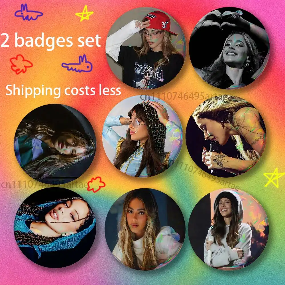 T-Tini S-Stoessel Singer Brooches for Backpack Accessories 25,32,44,58,75mm Round Enamel Pins 2-piece set Cartoon Anime Badge