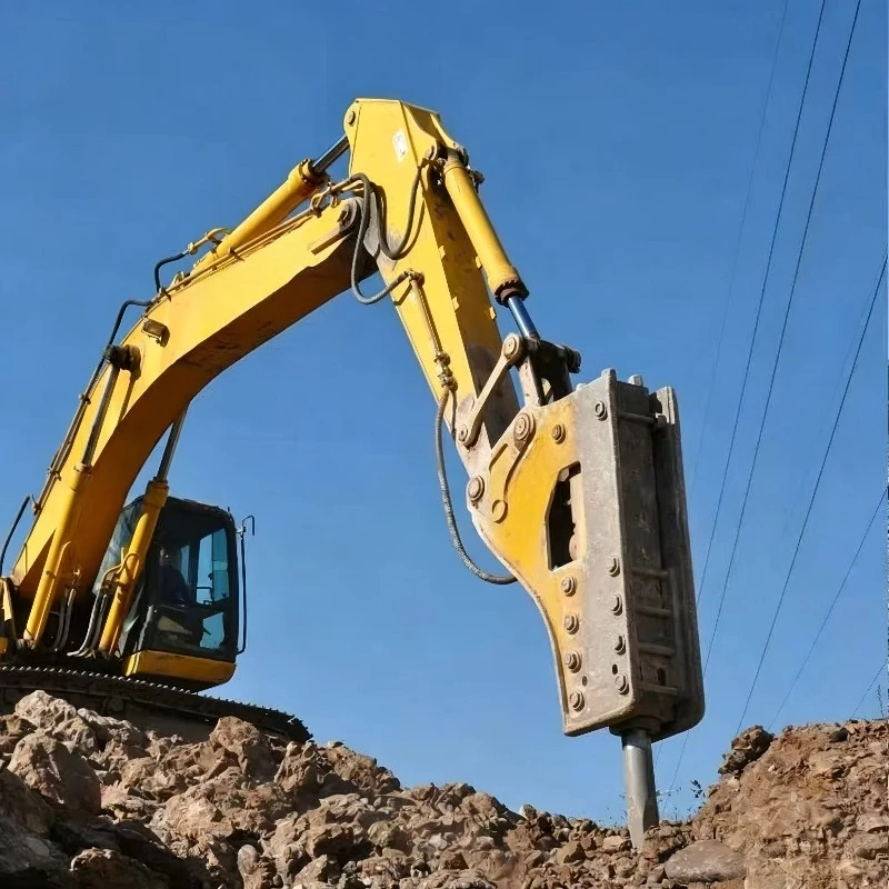 Excavator Rock Tunnel Construction Removal Side 35-40 Tons Mining Breaker 175mm Chisel Hydraulic Crusher Hammer TOP Type SB151