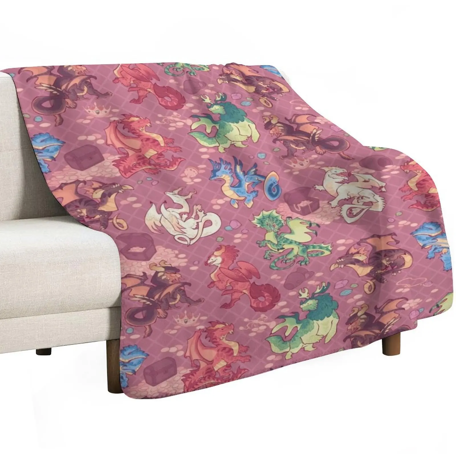 Chromatic dragons in red Throw Blanket Softest Sofa Quilt bed plaid christmas decoration Luxury Bed covers Blankets