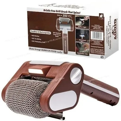 Electric Grill Brush Rechargeable, Portable Outdoor Use for Home BBQ Cleaning, Easy to Clean